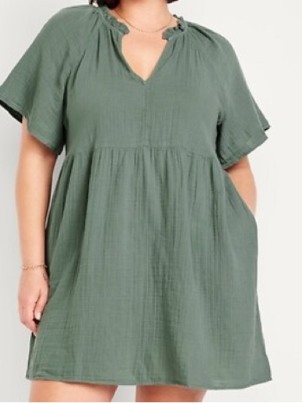 Gap crinkle gauze swing dress.